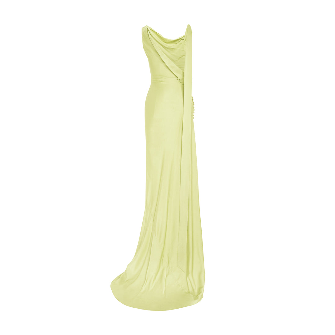 Button Detailed Slip Silk Gown