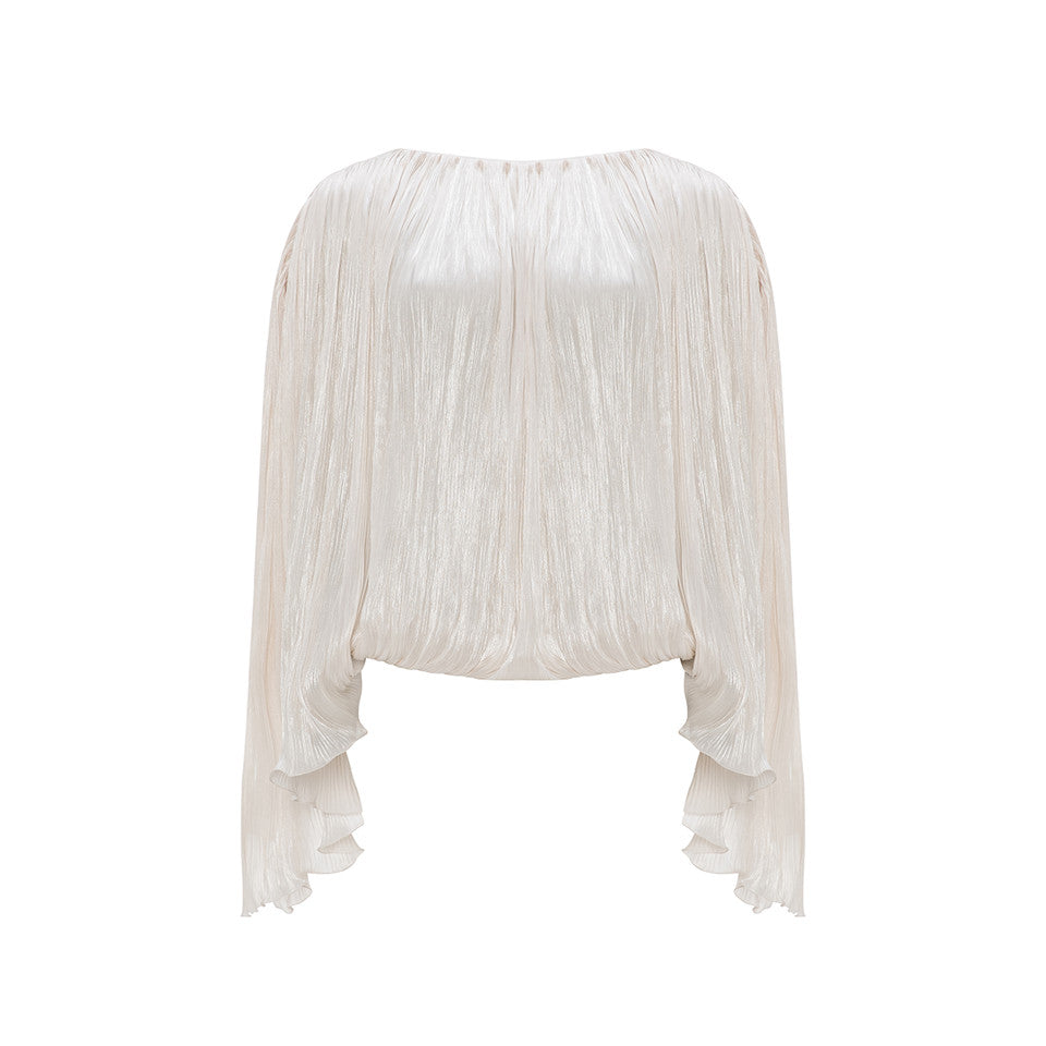 HAND PLEATED SILK ROSEYA TOP