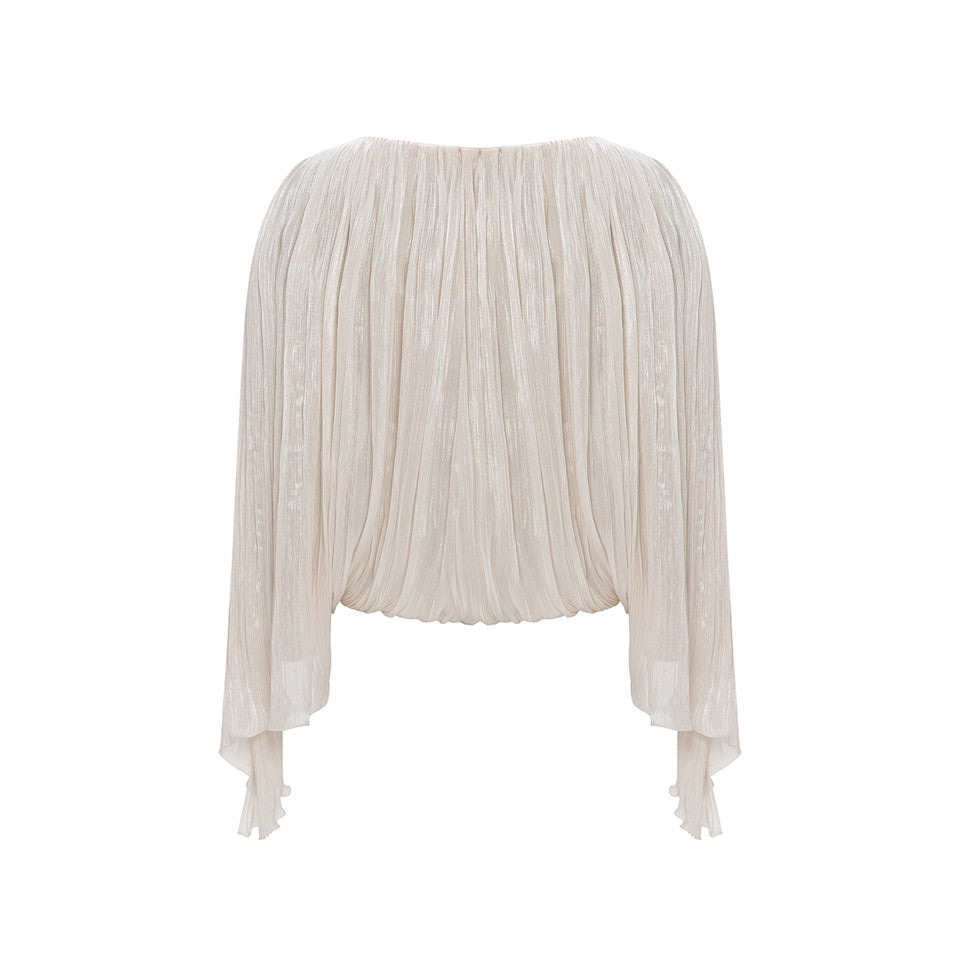 HAND PLEATED SILK ROSEYA TOP