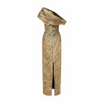 Load image into Gallery viewer, Asymmetrical Brocade Dress With Wiring Outline And Piping Detail