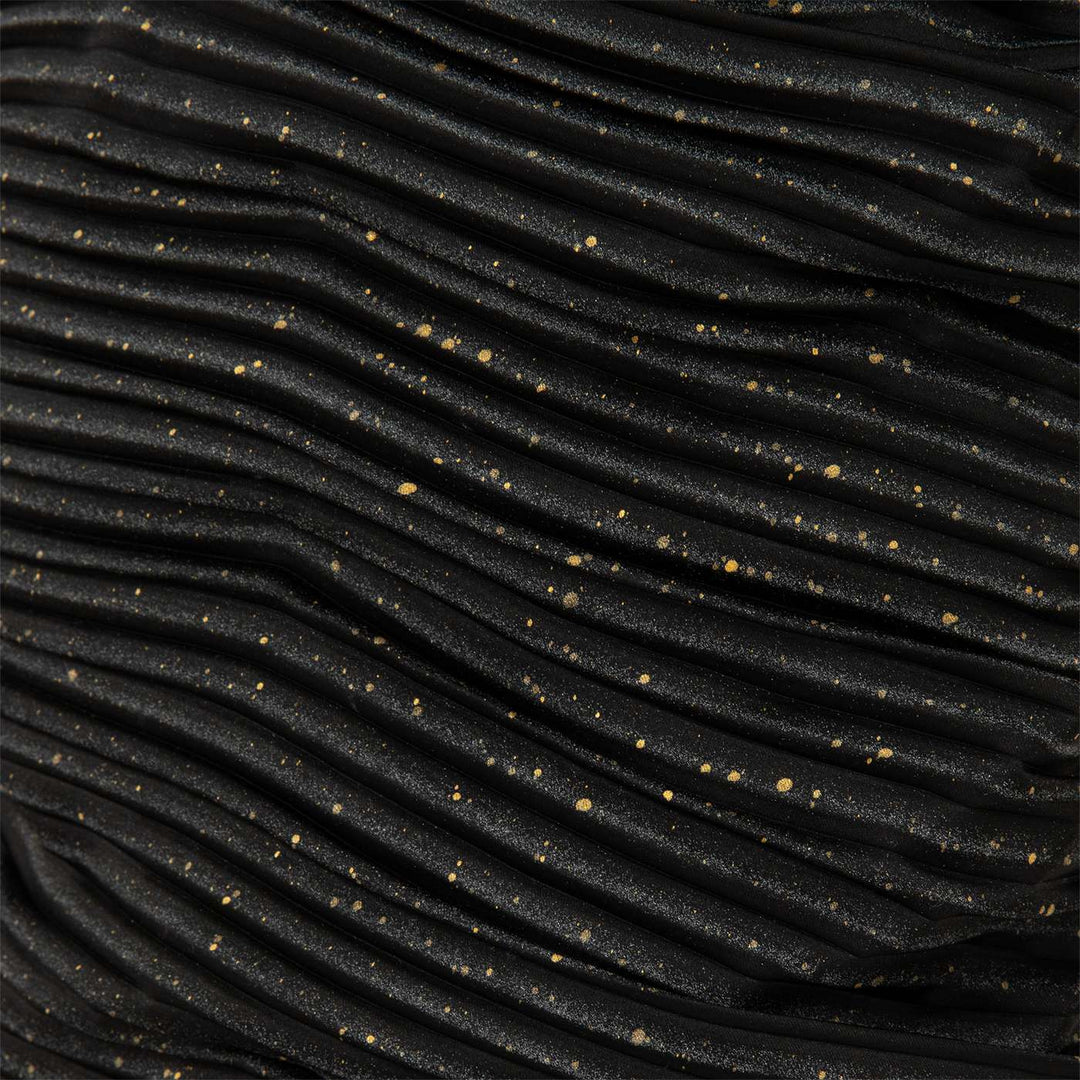 Strapless Pleated Print Satin Dress With Detachable Cape