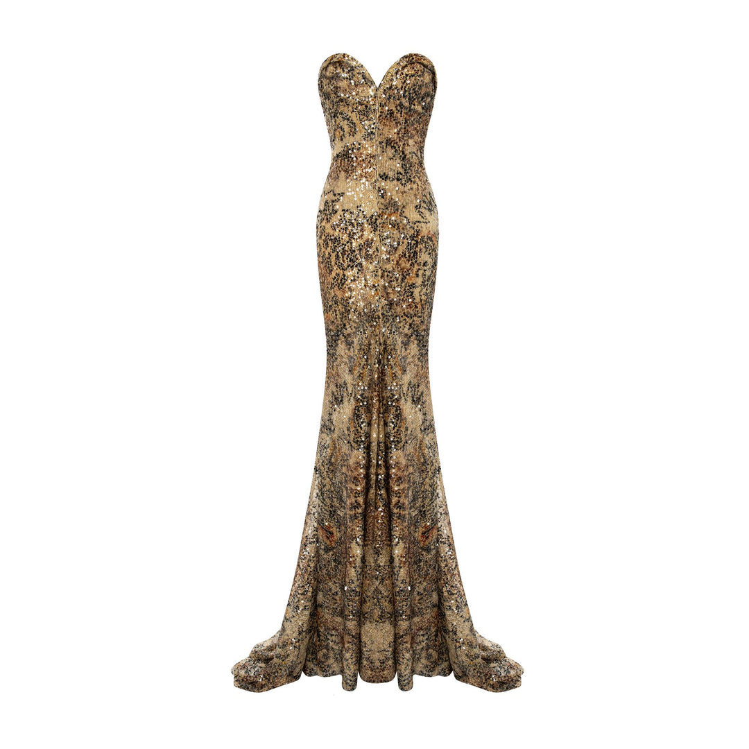 Strapless Sequins Dress