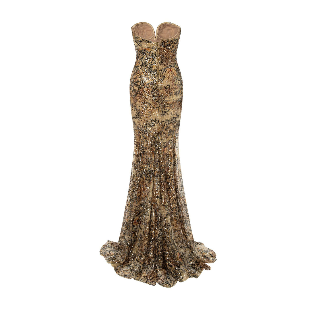 Strapless Sequins Dress