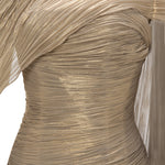 Load image into Gallery viewer, STRAPLESS SILK HAND PLEATED DRESS WITH HAND PLEATED CAPE
