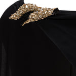 Load image into Gallery viewer, CREPE CAPE WITH EMBROIDERED BROCHE
