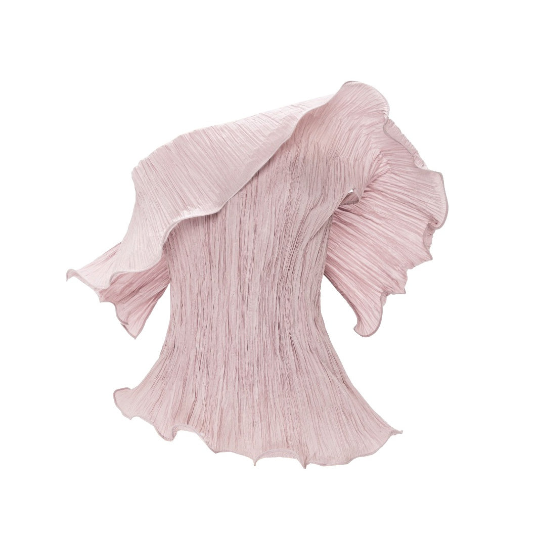 Off-Shoulder Taffeta Pleated With Wiring Outline Top